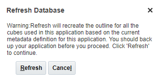 Refresh Database dialog box